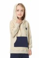 Beige & Navy Hoodie For Girls, Cotton