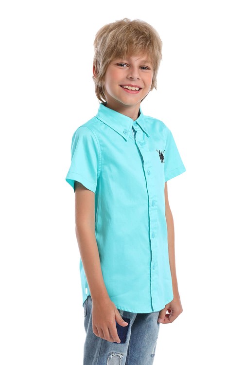 قميص اولاد لون ازرق سماوي