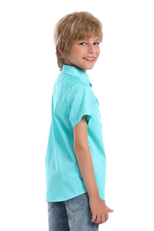 قميص اولاد لون ازرق سماوي