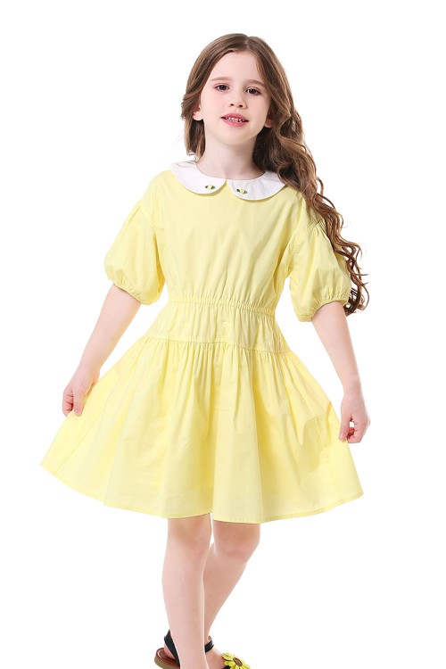 فستان بناتي اصفر