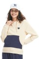 Beige & Navy Hoodie For Women, Cotton